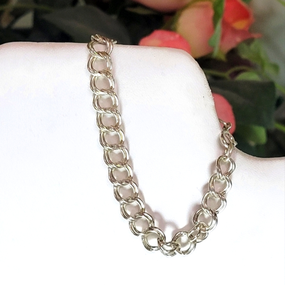 STERLING SILVER 7.25 INCH CHARM BRACELET 11.8G VIntage Excellent.